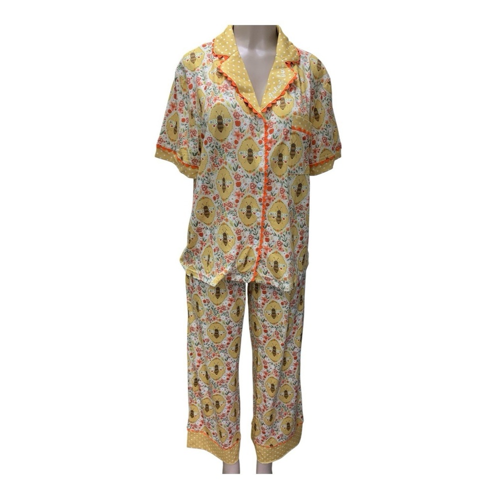 Blakely Farm Girl Luxe PJ Set Queen Bee Yellow Women's Size S/M (4-8) New In Bag